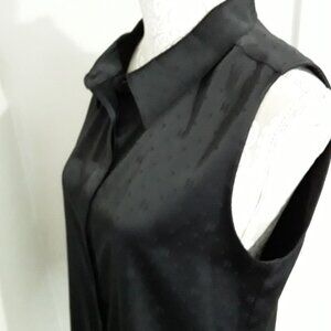 Karl Lagerfeld lovely dark black sleeveless button down top size M